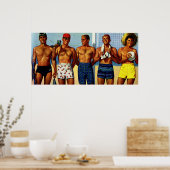 Beach Dudes uit de jaren '50 Poster (Keuken)