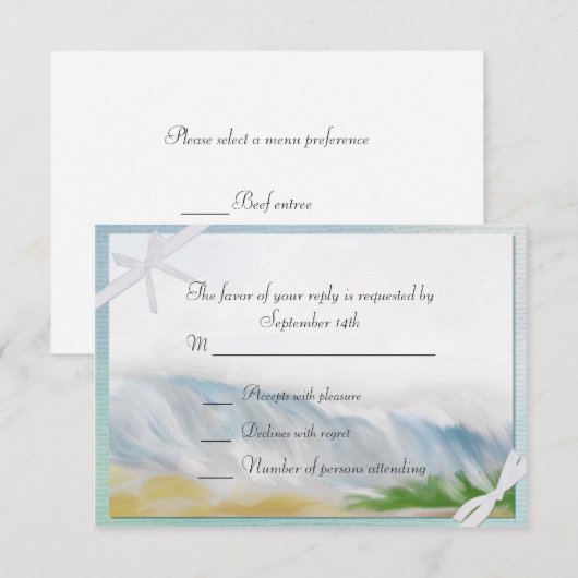 Beach Dune Romance RSVP Respons Kaart (Voorkant / Achterkant)