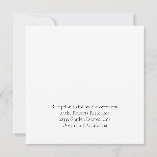 Beach Dune Romance Vierkante bruiloft uitnodiging (Achterkant)
