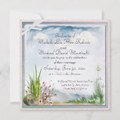 Beach Dune Romance Vierkante bruiloft uitnodiging (Voorkant)