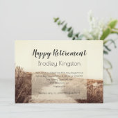 Beach Dunes Happy Retirement Party Uitnodiging (Staand voorkant)