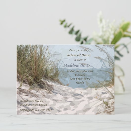 Beach Dunes Invitation Kaart (Staand voorkant)