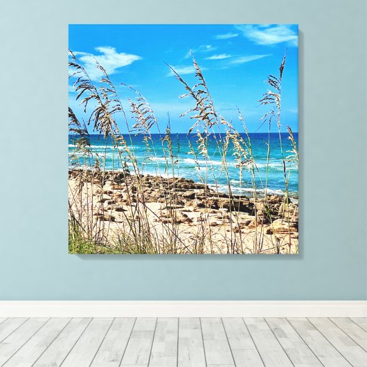 Beach Dunes Ocean Canvas Afdruk (Insitu (Houten vloer))