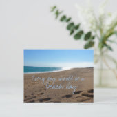 Beach each Day Quote Briefkaart (Staand voorkant)
