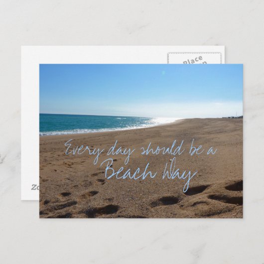 Beach each Day Quote Briefkaart (Voorkant / Achterkant)