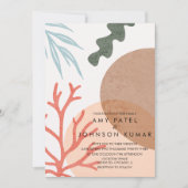 Beach Earthy Tone Shapes Abstract Wedding Kaart (Voorkant)