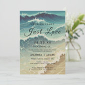 Beach Elopement Destination Celebration Wedding Kaart (Staand voorkant)
