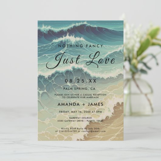 Beach Elopement Destination Celebration Wedding Kaart (Staand voorkant)