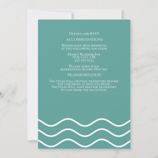 Beach Elopement Destination Celebration Wedding Kaart (Achterkant)