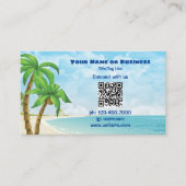 Beach en Palm Trees | QR-code Tropisch Visitekaartje (Voorkant)