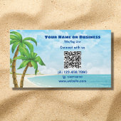 Beach en Palm Trees | QR-code Tropisch Visitekaartje