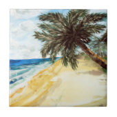 Beach en Palm Trees Tegeltje (Voorkant)