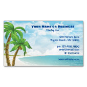 Beach en Palm Trepical Magnetisch Visitekaartje (Voorkant)
