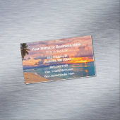 Beach en Palm Trepical Magnetisch Visitekaartje (Voorbeeld)