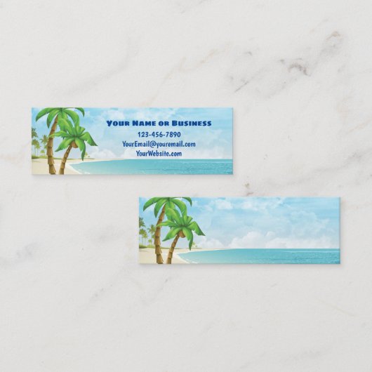Beach en Palm Trepical Mini Visitekaartje (Voorkant / Achterkant)