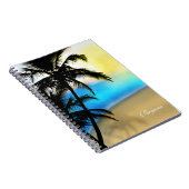 Beach en palmbomen overdag tropisch notitieboek (Rechterzijde)