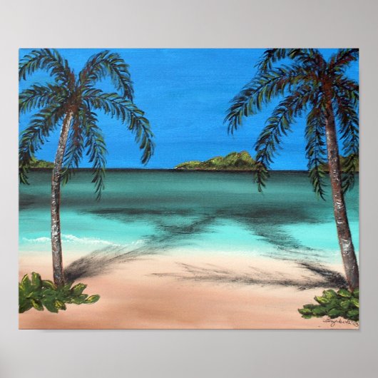 Beach en Palms Poster (Voorkant)