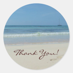 Beach en Zee Dank u Ronde Sticker