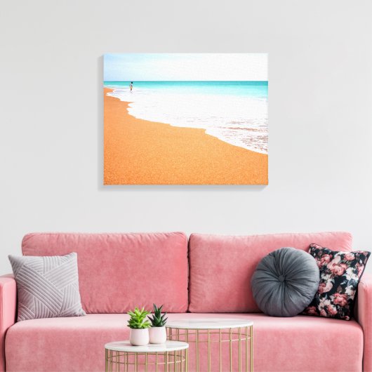 Beach en Zee foto Canvas Afdruk (Insitu (Woonkamer))