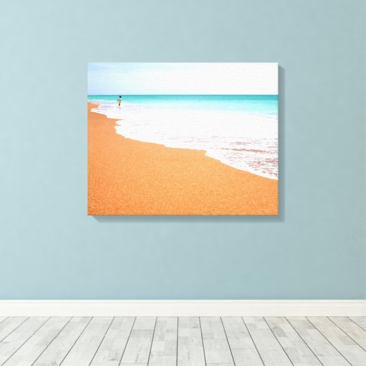 Beach en Zee foto Canvas Afdruk (Insitu (Houten vloer))