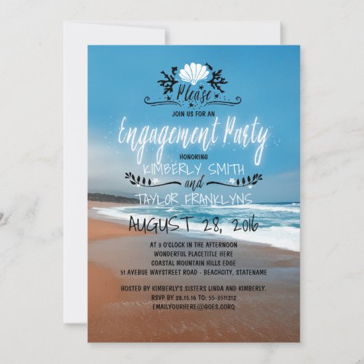 Beach Engagement Party | Kustgebied Kaart (Voorkant)
