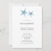 Beach Engagement Party nodigt Waterverf zeester ui Kaart (Voorkant)