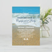 Beach Engagement Party Rope Knot Uitnodigingen (Staand voorkant)