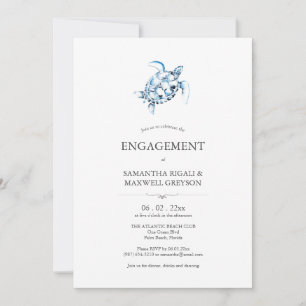 Beach Engagement Party Uitnodigingen Blauw Zee Sch