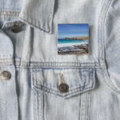 Beach |Engeland Vierkante Button 5,1 Cm (In situ)