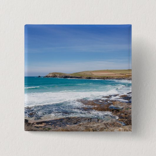 Beach |Engeland Vierkante Button 5,1 Cm (Voorkant)