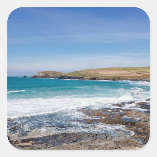 Beach |Engeland Vierkante Sticker (Voorkant)
