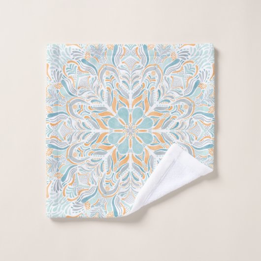 Beach Escape Waterverf Mandala Bad Handdoek (Wasdoekje)