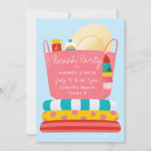 Beach Essentials Summer Beach Party Invitation Kaart (Voorkant)