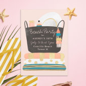 Beach Essentials Summer Beach Party Invitation Kaart