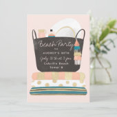 Beach Essentials Summer Beach Party Invitation Kaart (Staand voorkant)