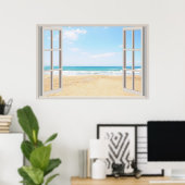 Beach Fake Window Home Kantoor Wall Decor Poster (Thuiskantoor)