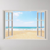 Beach Fake Window Home Kantoor Wall Decor Poster (Voorkant)