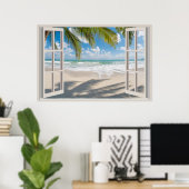 Beach Fake Window Home Kantoor Wall Decor Poster (Thuiskantoor)