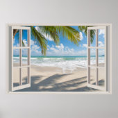 Beach Fake Window Home Kantoor Wall Decor Poster (Voorkant)
