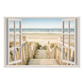 Beach Fake Window Home Kantoor Wandinrichting Foto Afdruk (Voorkant)
