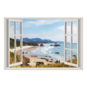Beach Fake Window Home Kantoor Wandinrichting Foto Afdruk (Voorkant)
