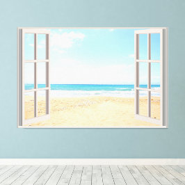 Beach Fake Window Home Kantoor Wandinrichting Foto Afdruk