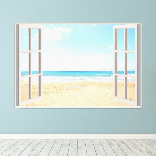 Beach Fake Window Home Kantoor Wandinrichting Foto Afdruk