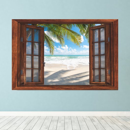 Beach Fake Window Home Kantoor Wandinrichting Foto Afdruk