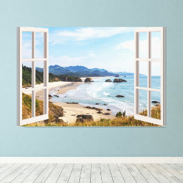 Beach Fake Window Home Kantoor Wandinrichting Foto Afdruk