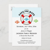 Beach Family Reünie of Feest Save the Date Aankondigingskaart (Voorkant / Achterkant)