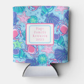 Beach Family Reunion Coastal Shell Crab Blikjeskoeler (Voorkant)