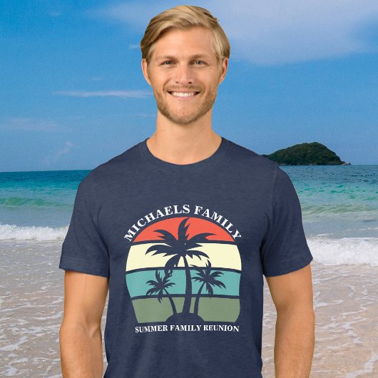Beach Family Reunion Cool Palm Tree Sunset Tri-Blend Shirt