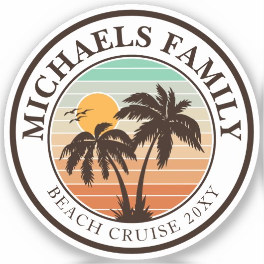 Beach Family Reunion Custom Cruise Summer Vacking Sticker (Voorkant)