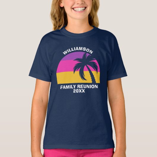 Beach Family Reunion Custom Tropical Sunset Kinder T-shirt (Voorkant)
